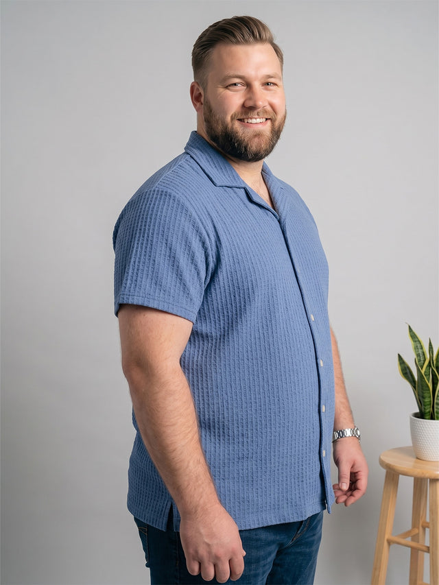 Men Plus Size Airhaze Sky Blue Solid Shirts