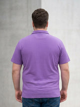 Men Plus Size Archid Violet Self Design Polo Tshirt