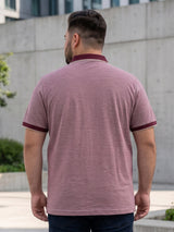 Men Plus Size Mevia Solid Maroon Polo Men Tshirt