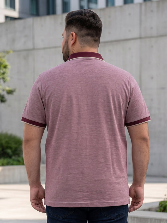 Men Plus Size Mevia Solid Maroon Polo Men Tshirt