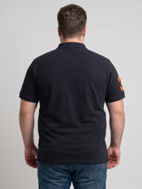 Men Plus Size Aura-Black Black Solid Polo
