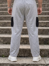 Men Plus Size Fulcrum Grey Solid Trackpants
