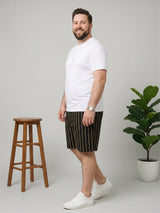 Men Plus Size Gilded Multi Striped Shorts