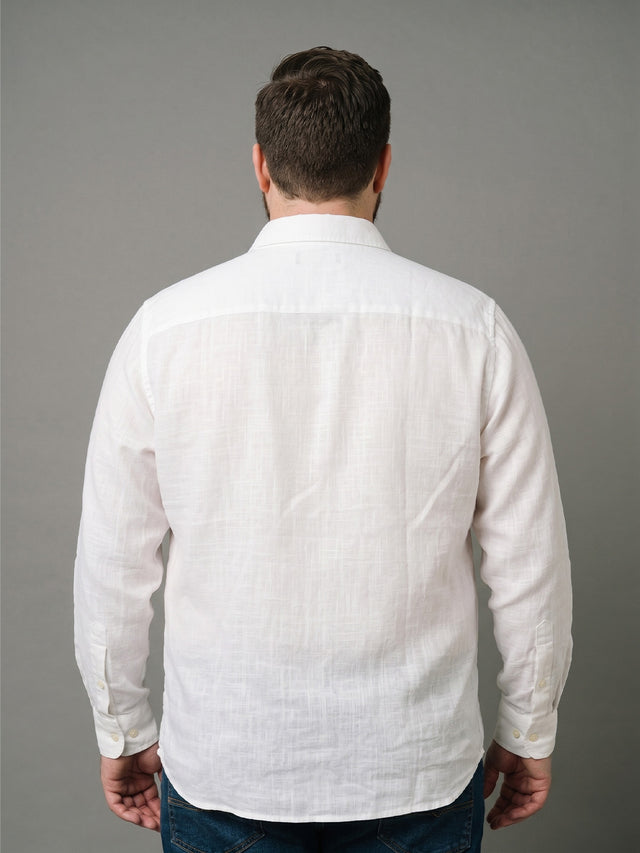 Men Plus Size Ivorynox White Solid Shirts
