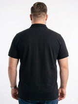 Men Plus Size Savra Black Printed Polo