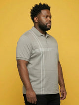 Men Plus Size Urbanite Grey Printed Polo Tshirt