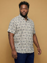 Men Plus Size Basalt Multicolor Printed Casual Shirt