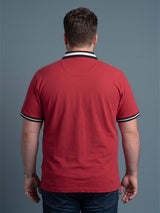 Men Plus Size Geranium Red Solid Polo