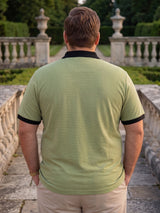 Men Plus Size Briar Green Textured Polo Tshirt