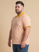 Men Plus Size Sweeto Multi Striped Polo