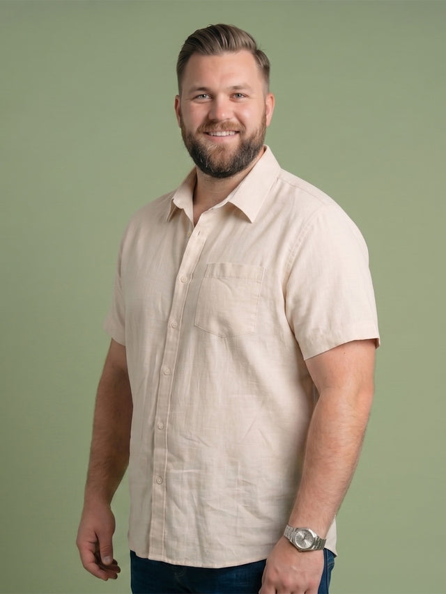 Men Plus Size Albion Off White Solid Shirts