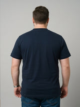 Men Plus Size Reeldream Black Printed Round Neck