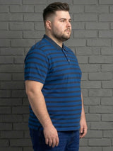 Men Plus Size Tyrian Multi Striped Polo