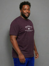 Men Plus Size Hipster Maroon Printed Round Neck Tshirt