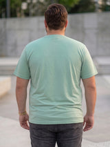Men Plus Size Vaporcrew-Mint Green Solid Mint Green Round Neck