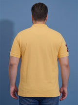 Men Plus Size Reliable Yellow Solid Polo