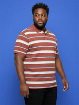 Men Plus Size Lineo Multicolor Colorblock Polo Tshirt