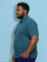 Men Plus Size Tenebra Multi Striped Polo