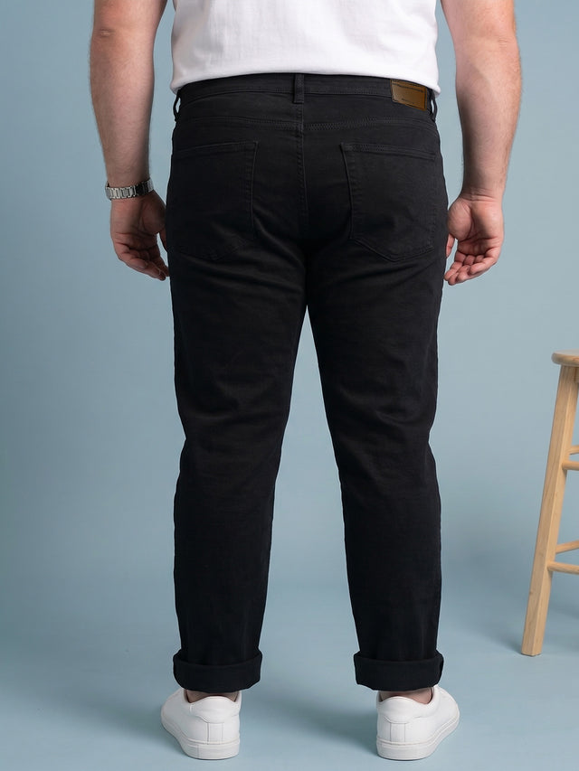 Men Plus Size Charvex Grey Solid Jeans