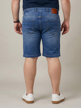 Men Plus Size Exuberant Blue Washed Shorts