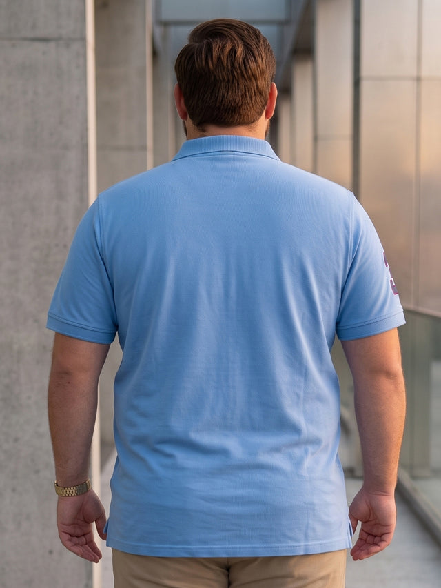 Men Plus Size Aura-Sky Polo Men Tshirt