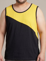 Men Plus Size Betrothal Black Colorblock Vest
