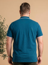 Men Plus Size Thom-Teal Solid Polo Tshirt