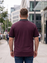 Men Plus Size Zorathn Wine textured Polo Tshirts