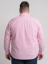 Men Plus Size Zovan Pink Striped Shirts