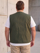 Men Plus Size Drift-Olive Solid Olive Utility Jacket