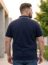 Men Plus Size Osaka Printed Black Polo Men Tshirt