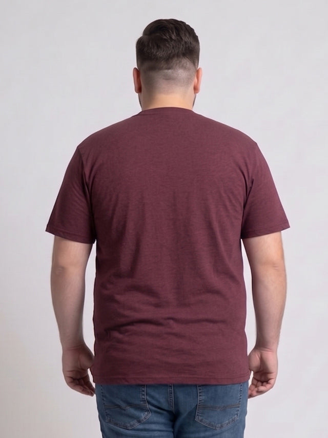 Men Plus Size Dreampaws Maroon Printed Round Neck