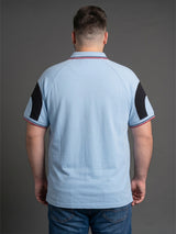 Men Plus Size Welkin Sky Blue Printed Polo