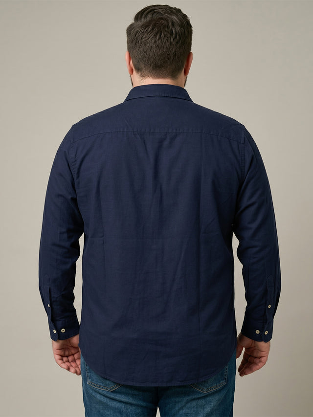 Men Plus Size Navyroth Navy Solid Shirts