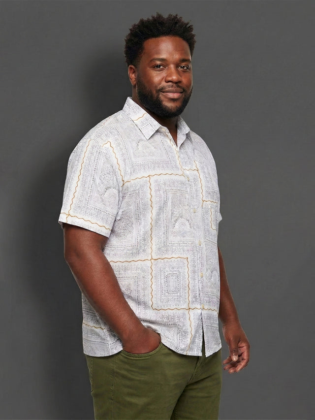 Men Plus Size Quarry Multicolor Printed Casual Shirt