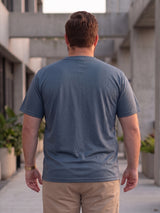 Men Plus Size Vaporcrew-Grey Solid Grey Round Neck