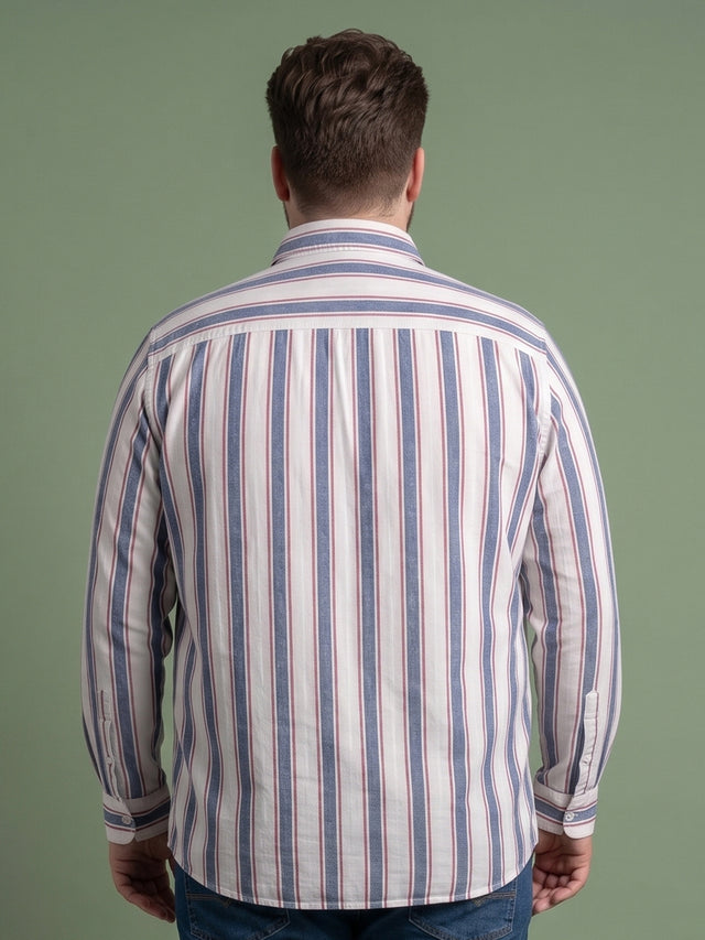 Men Plus Size Strivano Multi Striped Shirts