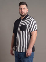 Men Plus Size Biforma Multi Colorblock Shirts