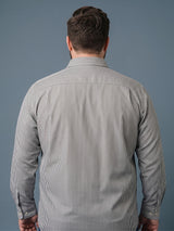 Men Plus Size Xytrix Charcoal Striped Shirts