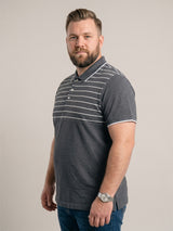 Men Plus Size Pewter Multi Colorblock Polo