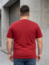 Men Plus Size Vaporcrew-Red Solid Red Round Neck