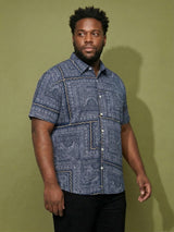 Men Plus Size Talisman Multicolor Printed Casual Shirt