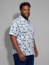 Men Plus Size Facet Multicolor Printed Casual Shirt