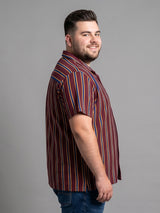 Men Plus Size Winewave Multi Striped Shirts