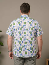 Men Plus Size Sketchgrid Multi Printed Shirts