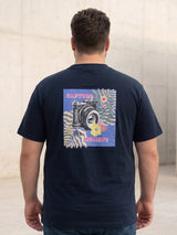 Men Plus Size Flashfocus Black Printed Round Neck