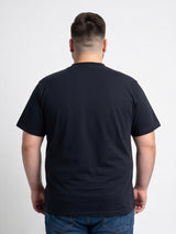 Men Plus Size Wildword Black Printed Round Neck