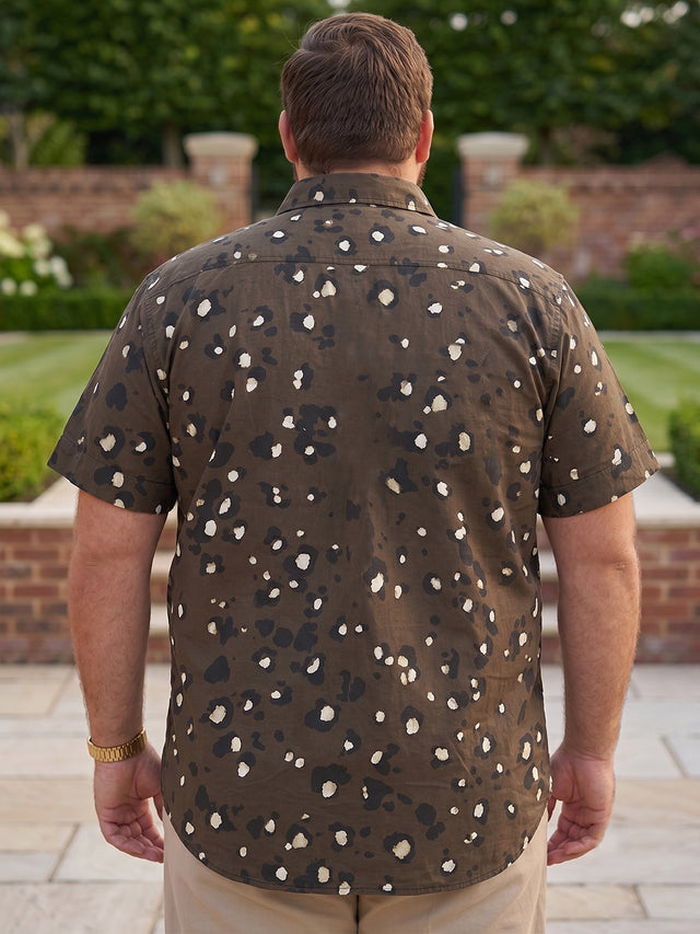 Men Plus Size Xzlum Floral Printed brown Shirt