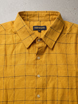 Men Plus Size Naoise Mustard Check Shirts