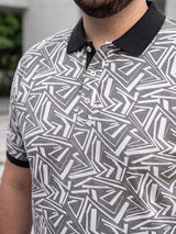 Men Plus Size Geoza Multi Printed Polo Tshirt